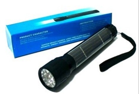 高品質 0.225W ソーラー電源ライト充電式 led アルミニウム懐中電灯 PP-EFC6074