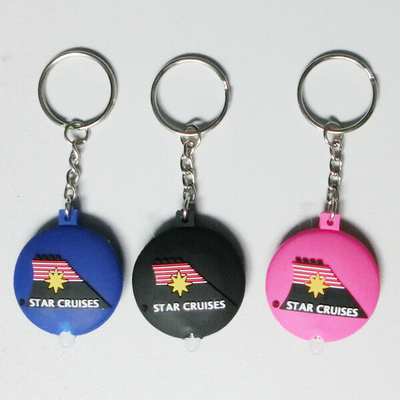 1 つの二重味方された柔らかいポリ塩化ビニール Keychain の高い明るさ LED の懐中電燈 Keychain