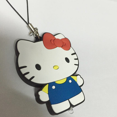 袋の付属品のために小型かわいい導かれた柔らかいポリ塩化ビニール プラスチック ハローキティ Keychain