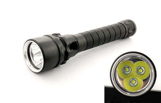 黒い 6500k 専門 LED の飛び込みのトーチ、クリー語は XM L2 ダイビングの懐中電燈を導きました